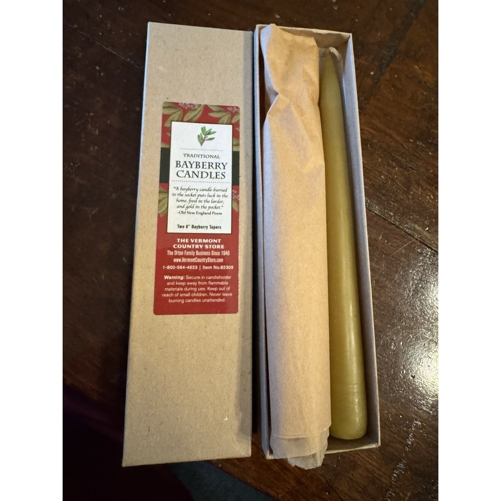 Vermont Country Store Traditional Bayberry Taper Candles‎ - Pair of 8" Tapers - Picture 2 of 4